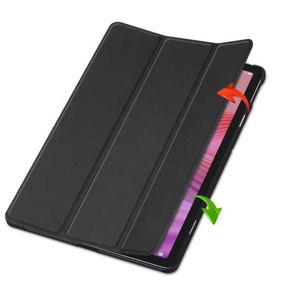 Etui Smart do Lenovo Tab 10.1 2025 z klapką / Lenovo Tab, czarne - ochronne z podstawką