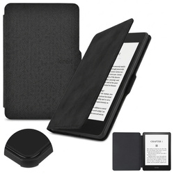 Etui do Kindle Paperwhite 1 2 3, czarne - ochronne z podstawką, dostęp do portów i przycisków