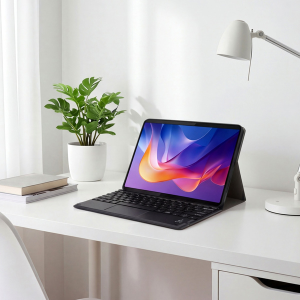 Etui z klawiaturą Bluetooth do Redmi Pad 2 11 2025, czarne - ochronne z podstawką, dostęp do portów i przycisków