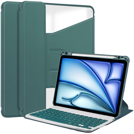 Etui 360 i KLAWIATURA do Apple iPad Air 11 M3 2025/ Air 11 M2 2024 GEN 7, 6, zielone