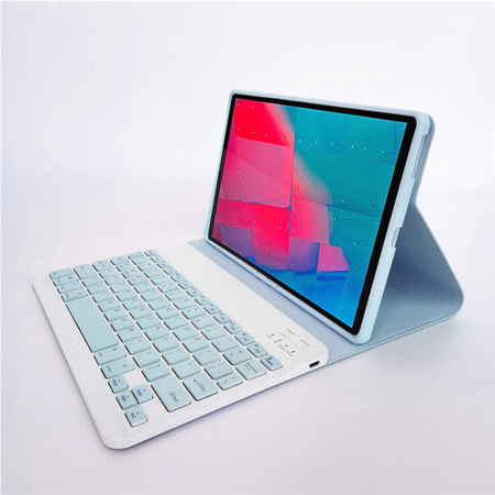 Etui pokrowiec z klawiaturą magnetyczną Bluetooth do Lenovo Tab P12 TB-370, niebieskie