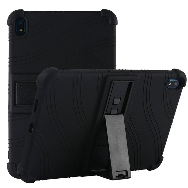 Etui Pancerne Armor do Nokia T20 10.4, czarne - ochronne z podstawką, dostęp do portów i przycisków