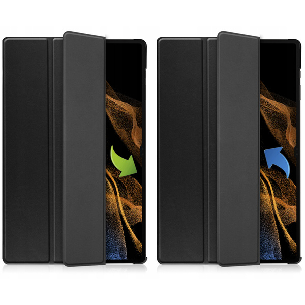 Etui Smart do Galaxy Tab S9 Ultra / S10 Ultra 14.6 X910 X916 X926, czarne - ochronne z podstawką