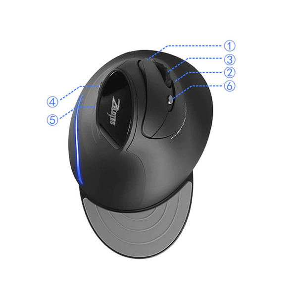 Myszka pionowa ergonomiczna do komputera bezprzewodowa Zelotes F17 2400DPI