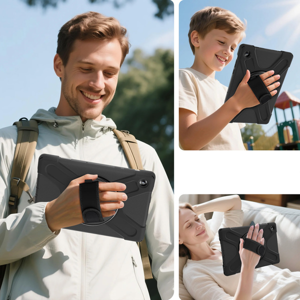 Etui do Samsung Galaxy Tab A11 Plus 10.9 2025 - Pancerne z szybką, uchwytem i paskiem