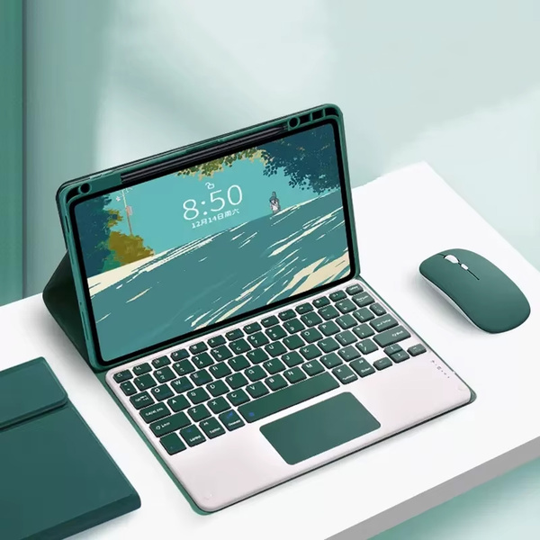 Etui z klawiaturą do Xiaomi Pad 7 / Pad 7 Pro 11.2 na rysik / Xiaomi Pad 7 Pro, zielone - ochronne z podstawką