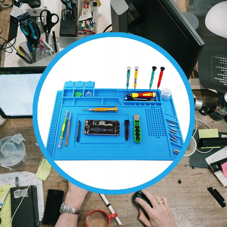 Silikonowa MATA serwisowa naprawcza robocza podkładka lutownicza organizer