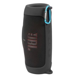 Etui Zestaw + z paskiem do Jbl Charge 5 podróżne karabińczyk / Charge 5, czarne - ochronne z podstawką