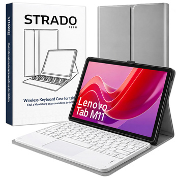 Etui z klawiaturą do Lenovo Tab M11 TB330FU pokrowiec ochronne szare