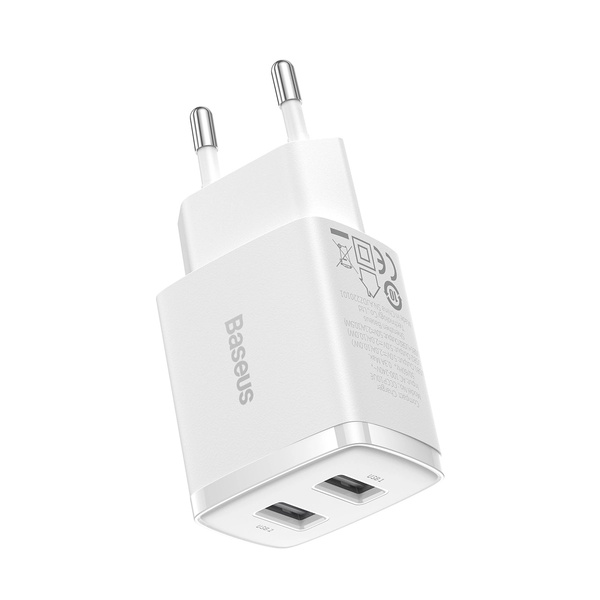 Baseus Compact ładowarka sieciowa 2x USB 10.5W