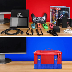Etui Torba podróżna do Nintendo Switch 2 2025 z przegrodami wodoodporna, mario - ochronne z podstawką