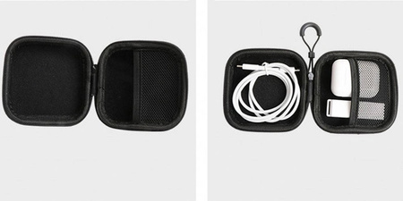 Uniwersalne etui pokrowiec na słuchawki douszne małe twarde wygodne, szare