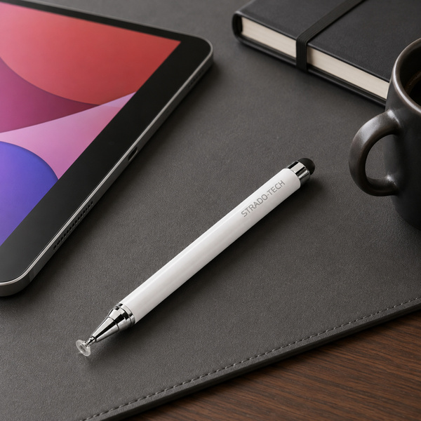 Precyzyjny rysik stylus pen do tabletu telefonu, dwustronny, biały