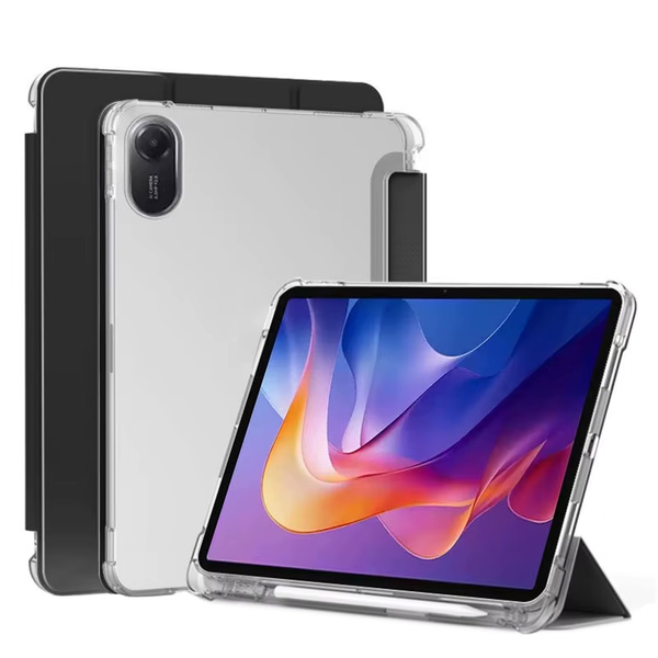 Etui do Xiaomi Redmi Pad 2 11 2025 - przezroczyste z miejscem na rysik i podstawką, czarne