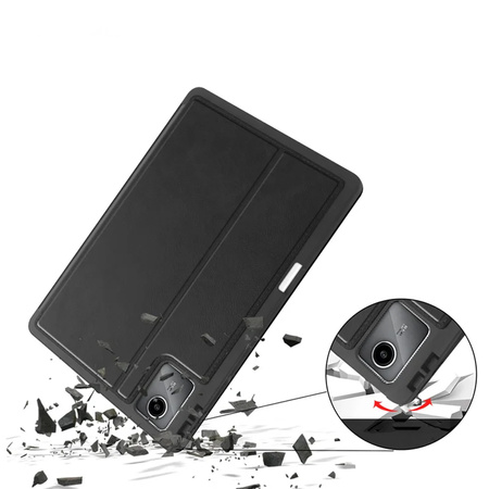 Etui skórzane z kieszeniami do Lenovo Tab M11 TB330FU 10.95" (Czarne)