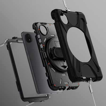 Etui pancerne Shockproof z uchwytem paskiem do Xiaomi Redmi Pad SE 8.7 2024, czarne