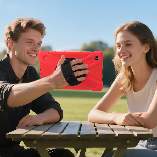 Etui do Samsung Galaxy Tab A11 Plus 10.9 2025 / A9 Plus - Pancerne z szybką, uchwytem i paskiem