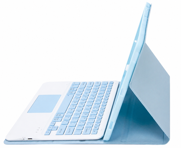 Etui z klawiaturą Bluetooth do Samsung Galaxy Tab S7 / S8 / S9 / S9FE / S10FE / S10 Lite, niebieskie - ochronne