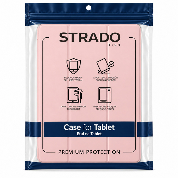 Etui Trifold do Galaxy Tab S10 Lite 10.9/ S10 FE/ S9 FE/ S9/ S8 z miejscem na rysik - różowe
