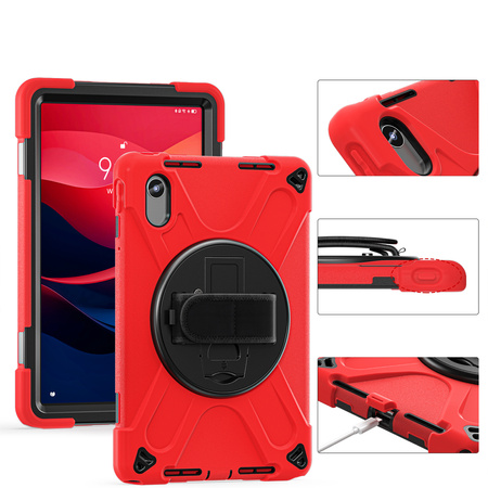 Etui Shockproof z uchwytem do Lenovo Tab M11 10.95 TB330FU TB330XU TB331FC, czerwone