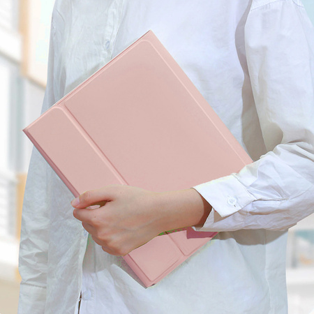 Etui z klawiaturą Bluetooth touchpad pokrowiec do Lenovo Tab M11 TB330FU, różowe