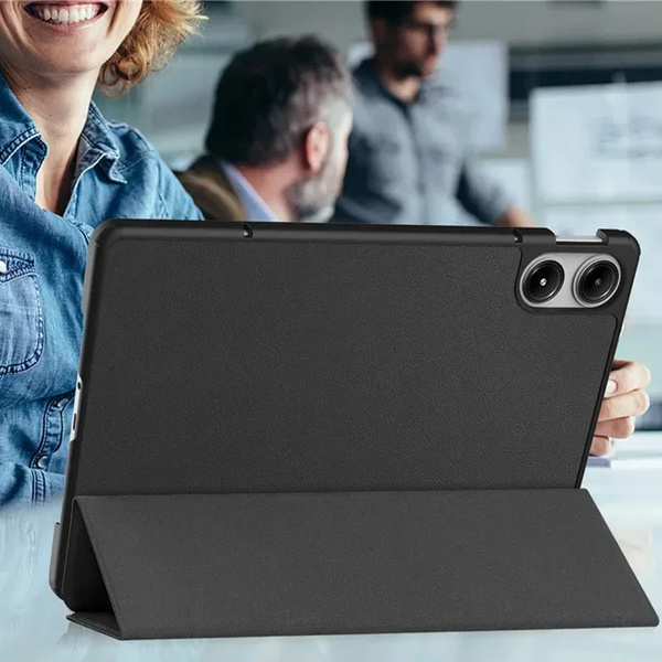 Etui Smart z klapką do Xiaomi Redmi Pad Pro 12.1 2024, czarne - ochronne z podstawką, dostęp do portów i przycisków