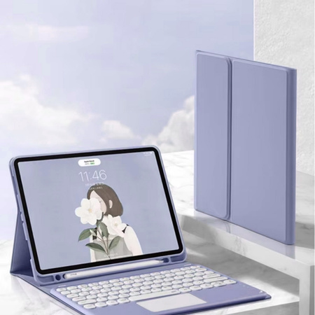 Etui z klawiaturą do Apple iPad Air 13 M2 2024 M3 2025 Gen 6 7 / iPad Air 13 Gen. 6 A2898, fioletowe - ochronne