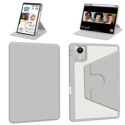 Etui Obrotowe Clear do Lenovo Idea Tab 11 2025, szare - ochronne z podstawką