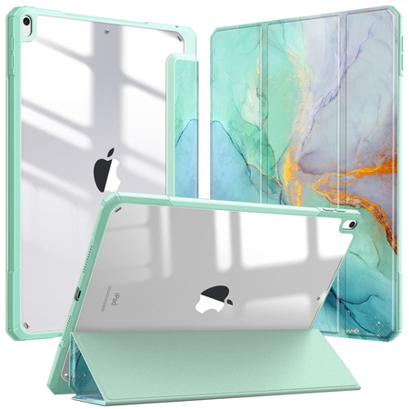 Etui Graficzne do Apple iPad 10.9 2022 Gen 10 / 11 2025 A16 Gen 11 z klapką, zielone - ochronne z podstawką
