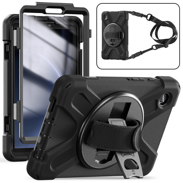 Etui pancerne Shockproof do Samsung Galaxy Tab A9 8 / 8.7 2023, czarne - ochronne z podstawką