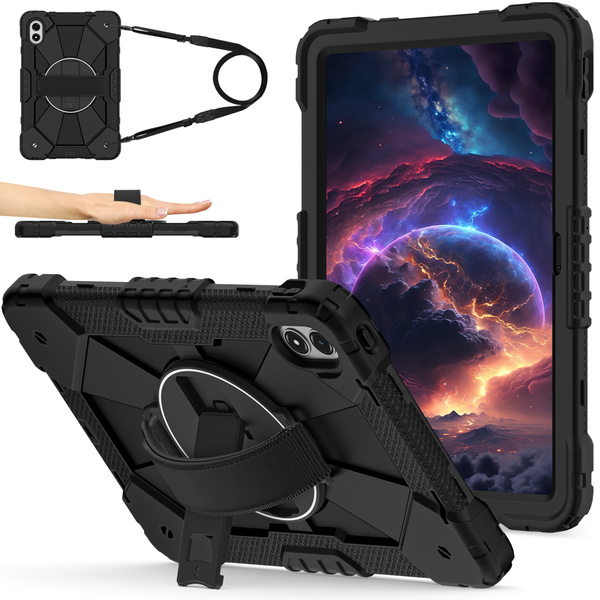 Etui pancerne z uchwytem do Redmi Pad Pro 2 12.1" 2025/ Pad Pro 2024/ Poco Pad M1, czarne