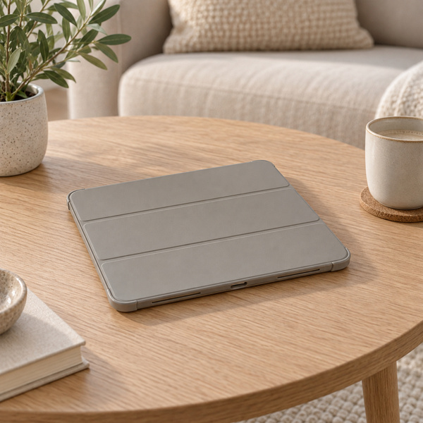 Etui Smart Pencil do iPad Air 11 M4 M3 M2, 2026/ 25/ 24, gen. 8/ 7/ 6, szare - ochronne z podstawką
