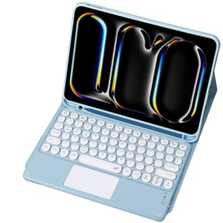 Bluetooth touchpad keyboard case for iPad Pro 11 Gen5 (Blue)