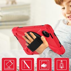 Etui pancerne Shockproof z uchwytem do Xiaomi Redmi Pad SE 8.7 2024 / Redmi Pad SE 8.7, czerwone - ochronne