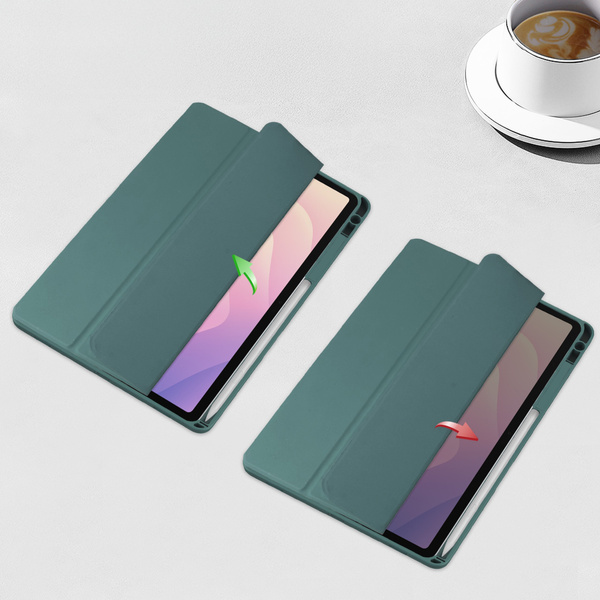 Etui Clear Pencil do Samsung Galaxy Tab S11 11 SM SMX736 z klapką, zielone - ochronne