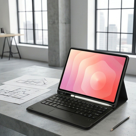 Etui i KLAWIATURA touchpad do Samsung Galaxy S11 X730 X736 uchwyt na rysik, czarne