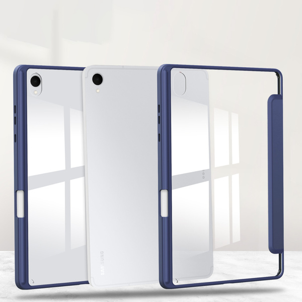 Etui Clear Pencil do Samsung Galaxy Tab S11 11 SM SMX736 z klapką, granatowe - ochronne