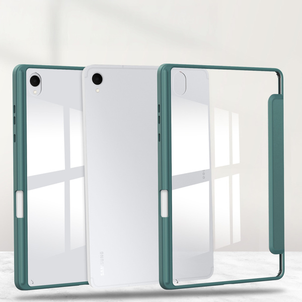 Etui Clear Pencil do Samsung Galaxy Tab S11 11 SM SMX736 z klapką, zielone - ochronne