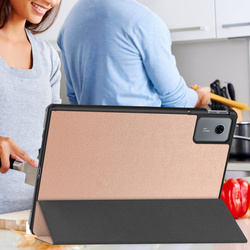 Etui Smart do Lenovo Idea Tab 11 2025 z klapką, złote - ochronne z podstawką