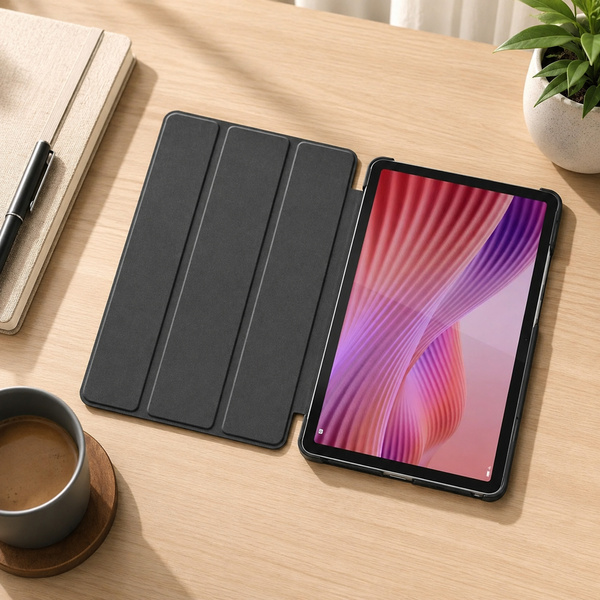Etui Smart do Lenovo Tab One 8.7 2025 TB305FU TB305XU, ochronne z podstawką - granatowe