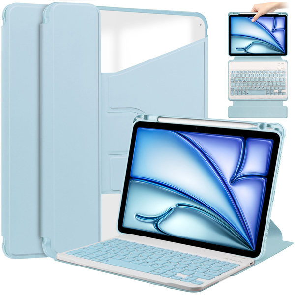 Etui z klawiaturą 360 do iPad Air 13 M4/ M3/ M2 2026/ 25/ 24 ochronne niebieskie