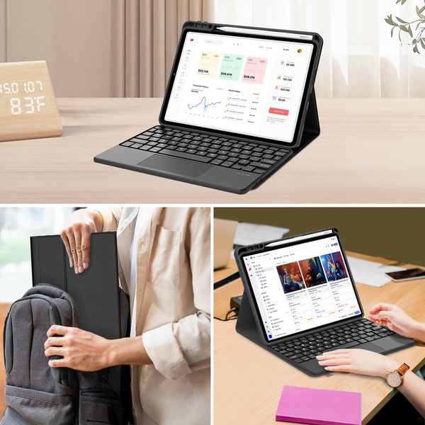 Etui z klawiaturą do Xiaomi Pad 7 / Pad 7 Pro 11.2 na rysik / Xiaomi Pad 7 Pro, czarne - ochronne z podstawką