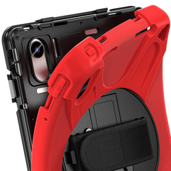 Etui Shockproof z uchwytem do Lenovo Tab M11 10.95, czerwone - ochronne z podstawką, dostęp do portów i przycisków