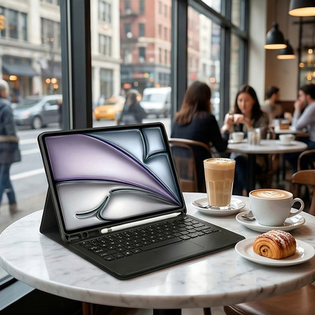 Etui i KLAWIATURA touchpad do iPad Air 11 M3 2025 / Air 11 M2 2024 GEN 7, 6, czarne