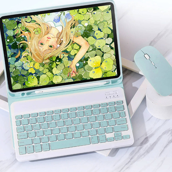 Etui z klawiaturą do Galaxy Tab S7 / S7 Plus 12.4 SM T736 / S7 Plus, niebieskie - ochronne z podstawką