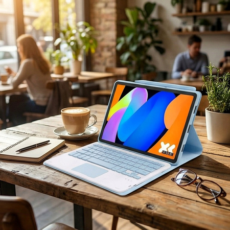 Etui z klawiaturą do Lenovo Idea Tab 11 2025, niebieskie - ochronne z podstawką