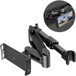 Uchwyt samochodowy na zagłówek 360° do tabletu telefonu na telefon tablet, czarny