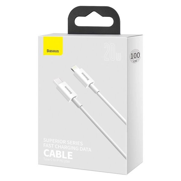 Kabel Baseus Superior Series USB-C / Lightning PD 20W 1 m, biały