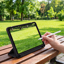 Etui Clear Pencil do Galaxy Tab A11 X135/ X133 A9 SM-X110/ SM-X115, uchwyt na rysik, czarne