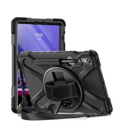 Etui pancerne z uchwytem do Galaxy Tab S10 Lite 10.9/ S10 FE/ S9 FE/ S9/ S8/ S7, ochronne z podstawką, czarne